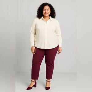Lane Bryant Burgundy Purple Stretchy Straight Leg Business Dress Pants Size 18